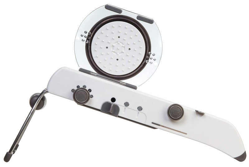 PL8 Professional Mandoline - Versatile Slicer with Adjustable Straight, Waffle, and Julienne Blades, Extra-Wide Stainless Steel Deck, Safety Hand Guard, Non-Skid Feet, and Space-Saving Design - Image 2